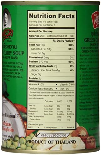 MaeSri Green Curry Soup, 14 Ounce (Pack of 12)