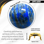 Amazing Gemstone Lapis Lazuli Crystal Ball with Stand - 1.5" Inches Crystal Sphere Meditation Balls for Witchcraft and Decorative Balls