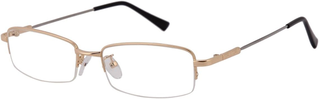 Mens Womens +1.75 Gold Color 1.56 High Index Lenses Reading Glasses Half Rim Readers Spectacles