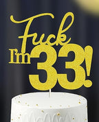 Birthday Gold Cake Toppers for women, 33 cake topper, 33rd birthday decorations,33rd Birthday Cake Topper, 33 Decorations for Cake, 33 Gold Birthday Decorations thirty three