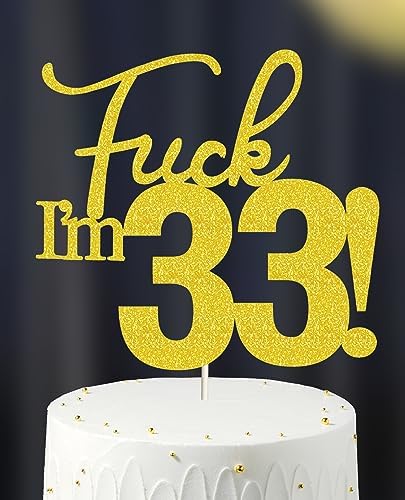 Birthday Gold Cake Toppers for women, 33 cake topper, 33rd birthday decorations,33rd Birthday Cake Topper, 33 Decorations for Cake, 33 Gold Birthday Decorations thirty three
