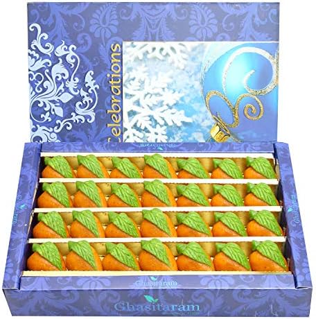 Ghasitaram Gifts Indian Sweets - Sugar Free Sweets - Kaju Pista Mango Mithai 800 gms