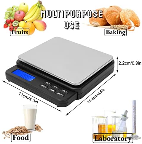Weighing Scale 1000g/0.01g High Digital Mini Scale,Kitchen Scale Electric Scale,for Kitchens, Laboratories,etc(Black)
