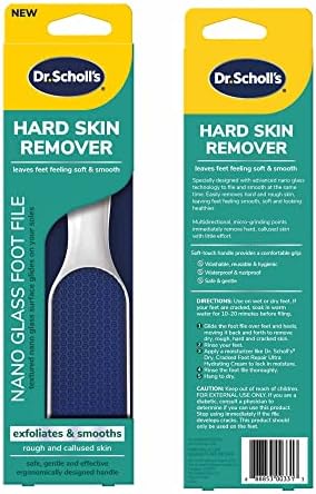 Dr. Scholl's Hard Skin Remover Nano Glass Foot File - Foot Callus Remover, Durable Foot Scrubber, Dead Skin Remover, Hygienic Pedicure Tool, Long Lasting Foot Buffer, Soft Smooth Feet