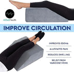 Leg Elevation Pillow - Memory Foam Leg Elevating Pillow | Leg Rest Wedge - Leg Pillow Elevation Blood Circulation | Relieves and Recovers Foot & Ankle Injuries | Foot Elevation Pillows for Swelling