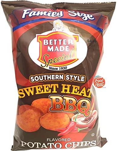 Better Made Family Size southern style sweet heat bbq flavor potato chips 8.5-ounce bag