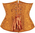 Underbust Corset Shaper Bustier top Waist Cincher Body Belt Satin lace up Boned Gothic Plus Size Lingerie