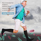 Non-Binding Over the Knee Diabetic Socks for Men, 4 Pairs Circulatory Socks with Cushion Sole