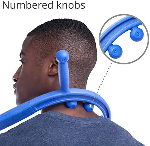 Body Back Buddy Elite Blue 2.1 - Neck Massager for Pain Relief Deep Tissue - Back Therapy Tool - Therapeutic Trigger Point Hook for Muscle Knot & Myofascial Release - Shoulder Pressure Point Relief