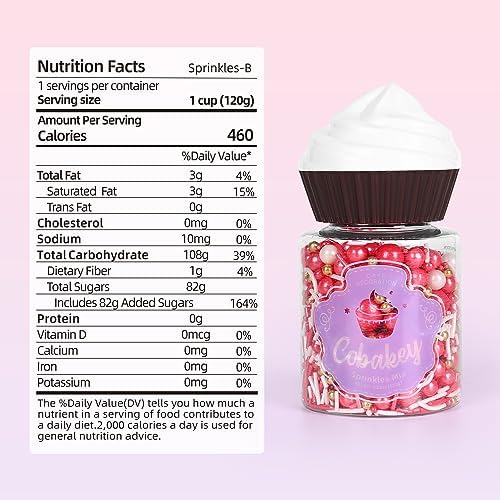 Valentine Red Sprinkles for Cake Decorating Cake Toppings 4.2 Ounce Edible Sugar Pearls Gold Sugar Rod for Cupcake Topper Cookies Ice Cream Toppings for Party Celebrations