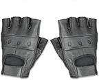Raider BCS-500-XXL Leather Fingerless Men's Motorcycle Premium Driving Gloves (Black, XX-Large)
