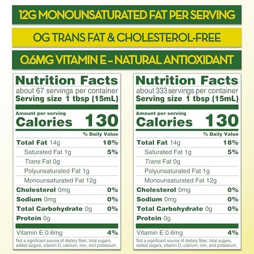 HELIXENOS High Oleic Sunflower Oil – Refined, Deodorized & Winterized, Non-GMO, Gluten-Free, Heart-Healthy Cooking Oil for Frying, Baking, Salad Dressing & Skincare – (169 Fl Oz x1)
