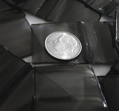 200-2" x 2" Black Plastic Ziplock Baggies Bags