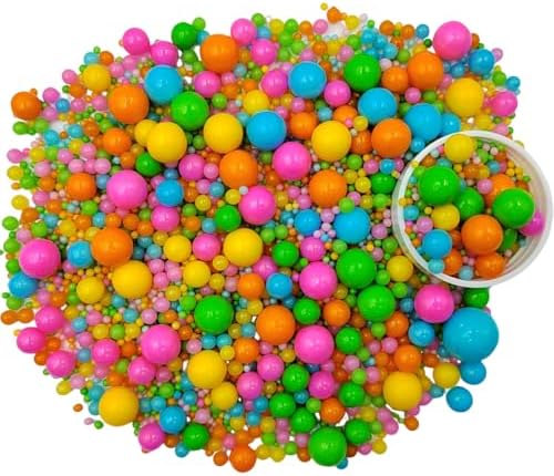 Edible Pearl Sugar Sprinkles Rainbow Candy Mixing Size Baking Edible Cake Decorations Cupcake Toppers Cookie Decorating Celebrations Wedding Valentines Easter Halloween Christmas Supplies 120g/ 4.23oz