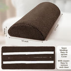 Wesiti Recliner Foot Pillow Cushion High Resilience Sherpa Memory Foam Bolster Sleeping Rest Multipurpose Half Roll Leg Pillow Suitable for Bed Chair Sofa Headrest Back Lumbar Leg Support(Chocolate)