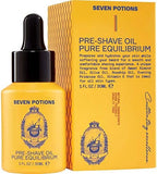 Seven Potions Pre-Shave Oil For Men — Ideal for Sensitive Skin, Helps Prevent Irritation, Lubricates and Protects Face — Natural, Vegan, Cruelty Free (1 Fl Oz)
