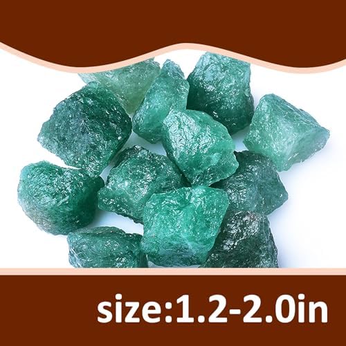 Raw Crystals, Large 1.2-2.0" Healing Crystal Natural Rough Stones for Intuition,Chakra,Meditation,Decoration,Polishing,Energy Work (Greenquartz, 3.5oz-1.2-2.0"raw Crystals)