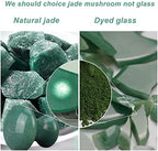ideayard Mushroom Gua sha 2Pcs Jade Eye Massage Facial Tool Smooth Cute Mushroom Shaped Scraping for Women SPA Lift Remove Wrinkles (Green(2pcs)