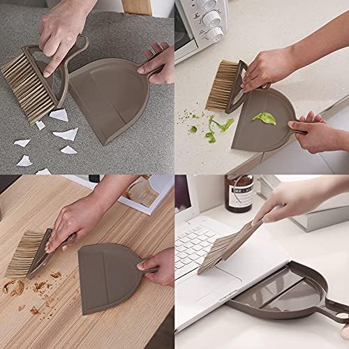 Mini Broom and Small Dustpan Brush - Mini Broom and Dustpans, Small Broom and Dustpan Set, Mini Dustpan and Brush Set, Hand Broom and Dustpan Set for Home and Pets.