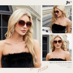 JM Bifocal Reading Sunglasses for Women Fashion Oversized Readers Outdoor Reading Glasses UV400 Protection Tortoise +1.25