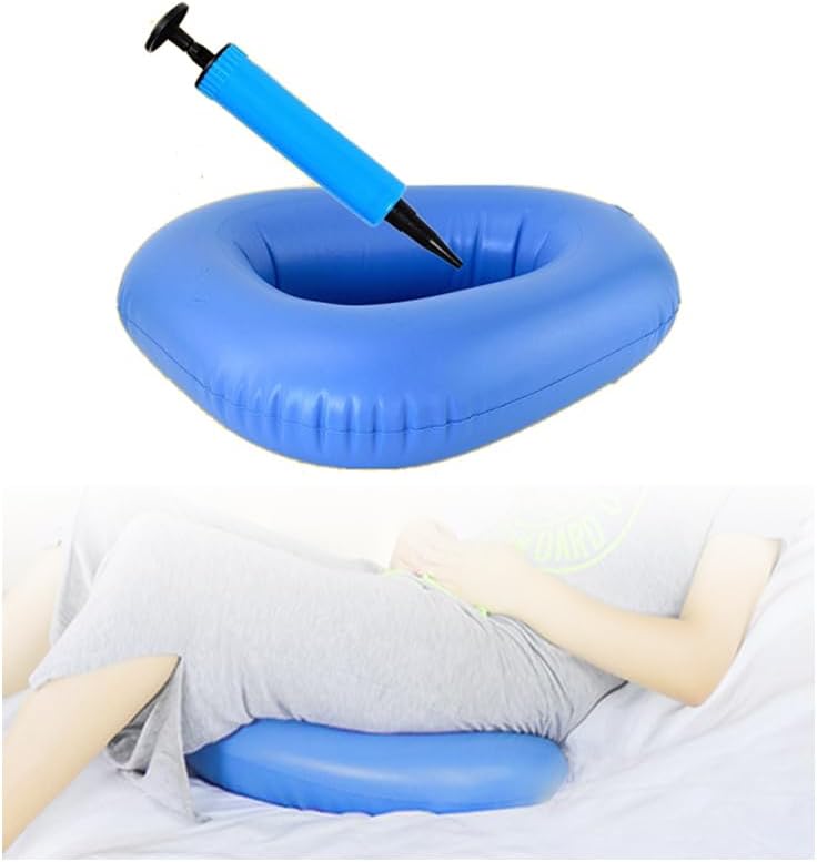 Mybow Inflatable Bedpan for Elderly Females Fractured Bed Pan Hospital Toilet Comfortable Inflatable Bed Potty for Adults Disabled Bariatric Bedpan Portable Toilet Nursing Equipment