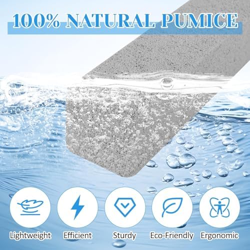 4 Pack Toilet Pumice Stone with Handle,Pumice Stone Toilet Bowl Cleaner,Suitable for Removing Limescale and Cleaning Toilets, Swimming Pools, Bathrooms, and Sinks