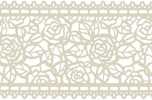 Funshowcase Large Pre-Made Ready to Use Edible Cake Lace Rose Blossom Ivory White 14-inch 10-piece Set