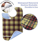 3Pcs Adult Bibs for Elderly, Men, Women, Reusable Adult Bibs for Eating, Washable Waterproof Mealtime Clothing Protectors with Crumb Catcher
