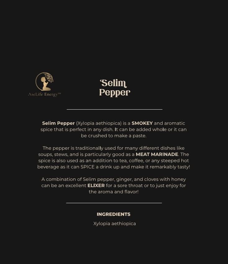AseLife Energy™ Selim Pepper Pods 2 OZ Grains of Selim Uda Pepper Hwentia Negro Pepper Slim Pepper Peppercorns Pepper Pods African Pepper