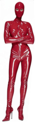 Women's Shiny Full Body PVC Leather Catsuit Wetlook Zipper Crotch Bodysuit Jumpsuit Clubwear