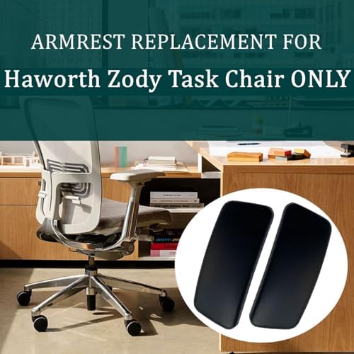 Chair Armrest Replacement, Arm Pad Caps Replacement for Haworth Zody Office Chair 1 Pair (Black)