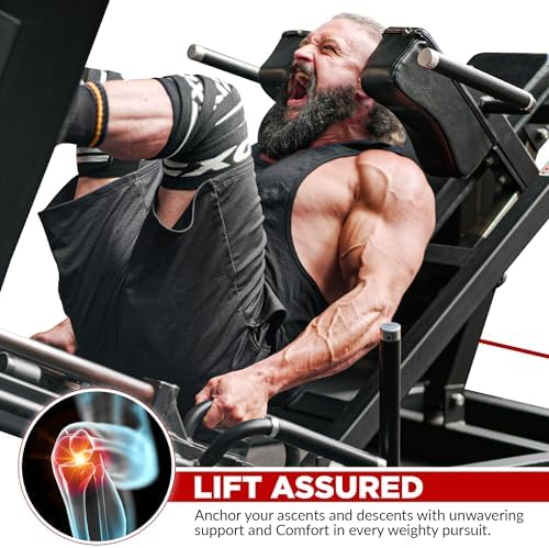 RDX Knee Wraps for Weightlifting, 78” Elasticated Straps Power Lifting Leg Press Support Gym Fitness Squats Workout Men Women