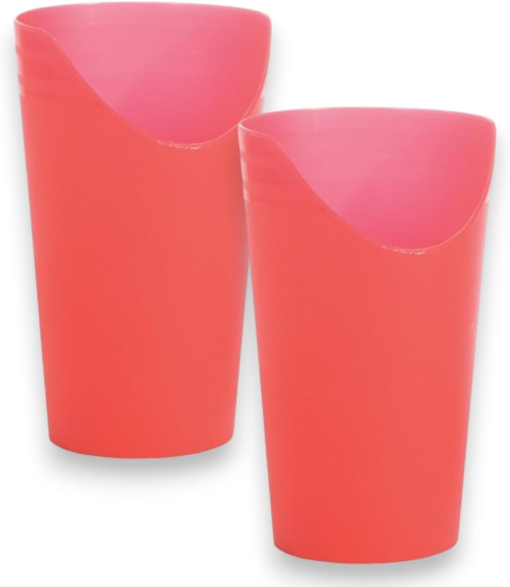 Essential Medical Supply Power of Red Adaptive Reusable Nose Cut Out Cup for Easier Drinking - Nosey Style Cup for Seniors and Adults - 2 Cups Included