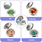 Sibba Portable Pill Case, Small Medicine Box Pocket Pill Container for Purse, Travel Medicine Organizer Waterproof Tablet Box Pastillero for Vitamins Fish Oil Supplements (Butterfly)