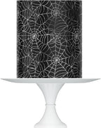 Spider Web Pattern Cake Wrap, Black and White Edible Icing Sheet, 10x8 Inch