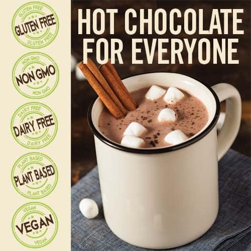 Castle Kitchen Classic Caramel Dark Chocolate Premium Hot Cocoa Mix - Dairy-Free, Vegan, Plant Based, Gluten-Free, Non-GMO Project Verified, Kosher - Just Add Water - 14 oz
