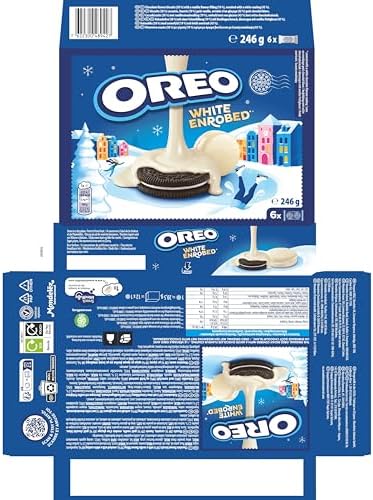 Oreo Snowy Enrobed White Chocolate Coated Biscuits 6pk 246g