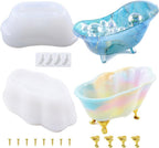 Bathtub Resin Molds, 2 Pcs Tub Shaped Soap Dish Silicone Resin Molds for Epoxy DIY Jewelry Making Beauty Egg Holder Casting Mould Succulent Planter