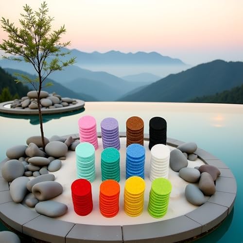 120Pcs Random Color Essential Oil Diffuser Locket Necklace Refill Pads/Necklace Replacement Pads/Thickened/Washable/Highly for Aroma Diffuser Pendant Necklace,Aromatherapy Diffusers
