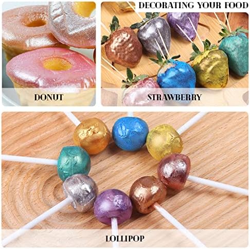 Orange Luster Dust Edible, Sujoygar Edible Glitter for Cocktails, 4g Shimmer Powder Drinks Glitter Edible Dust for Cake Decorating Chocolate Strawberrie Cupcake Baking Fondants Halloween Drinks