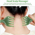 WY LIGHTING LEVEL 2Pcs Head Massager Manual Hair Scalp Massager Gua Sha Five Claw Massage Tool Comb Portable Handheld Resin Relax Tool for Father's Day Mother's Day Gifts (Green)