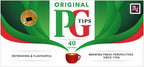 PG Tips Premium Black Tea Bags Non-Pyramid, 40 Count (Pack of 1)