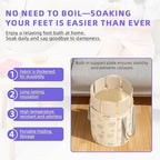 Collapsible Bucket for Soaking Feet, Portable Travel Foot Soak Spa Basin for Camping Washing and Fishing, with Handle, lid and Storage Bag