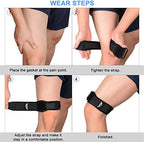 supregear IT Band Strap, Adjustable Iliotibial Band - Knee, Thigh, Hip & ITB Syndrome Support - Extra Compression Stabilizer for Patellar Tendonitis and Osgood Schlatters Woman Men