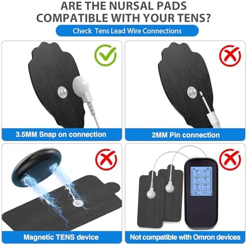 TENS Unit Electrode Pads NURSAL 20 Pack 3.5mm Snap EMS Replacement Pads for Electrotherapy Reuse More Than 30 Times, Compatible with MEDVICE,Belifu TENS Machine