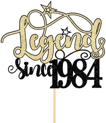 Legend Since 1984 Cake Topper,Cheer 40th Cake Topper,Happy 50th Birthday Cake Topper,Funny 40 and Fabulous Decoration (1984)