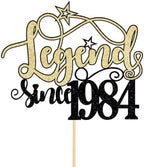Legend Since 1984 Cake Topper,Cheer 40th Cake Topper,Happy 50th Birthday Cake Topper,Funny 40 and Fabulous Decoration (1984)