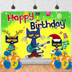 Peter Cat Backdrop 5x3 Vinyl Peter Cat Birthday Party Supplies Photography Background Picture Photoshoot Cake Table Decor Banner Video Shoot Drapes Poster