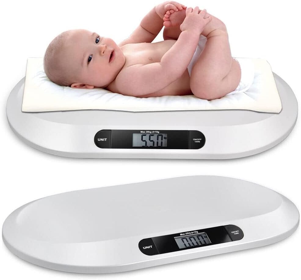 Digital Baby Scale, Infant Scale with LCD Screen, Multifunctional Pet Weight Scale for Cats and Dogs, 20kg/44lbs Load Capacity, Accurate 10g, Auto Off (Kg/Lbs/Stones)