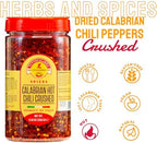 TUTTOCALABRIA Calabrian Crushed Chili Dry Pepper Flakes, Large Shaker, Product of Italy, 250 gm (8.81 oz) All Natural, Non-GMO, Product of Italy